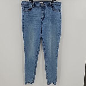 Loft Raw Hem Skinny Blue Women's Jeans Size 16